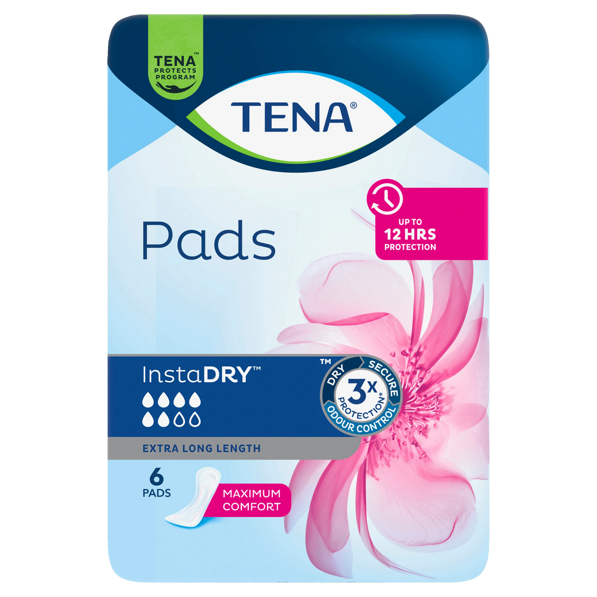 High Absorbency Extra Long Incontinence Pads, InstaDRY™ TENA