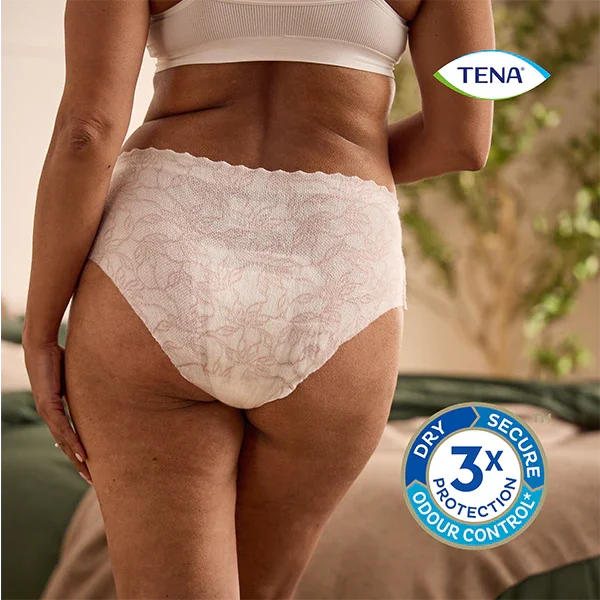 TENA Discreet Low Waist Incontinence Disposable Underwear - White
