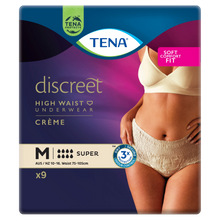 TENA Discreet High Waist Incontinence Disposable Underwear - Crème