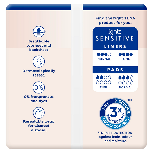TENA Lights Sensitive Pads Normal