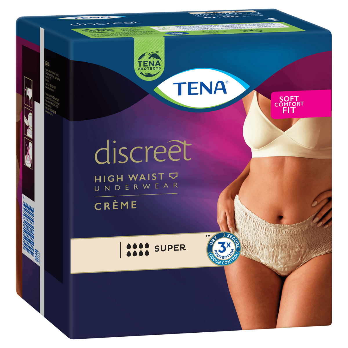 Tena Pants Womens Discreet - Super - High Waist Creme - 8 Drops