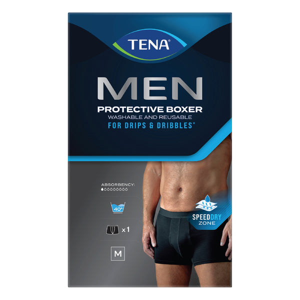 TENA Men's Washable Protective Boxer - Black