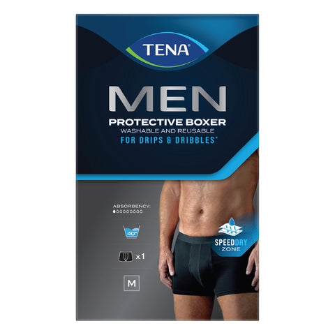 TENA Men's Washable Protective Boxer - Black