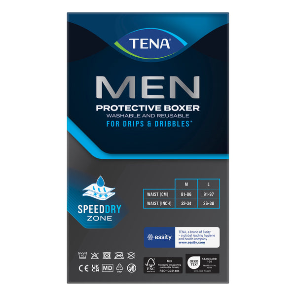 TENA Men's Washable Protective Boxer - Black