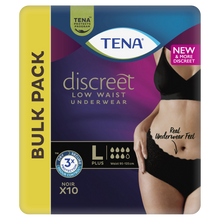 TENA Discreet Low Waist Incontinence Disposable Underwear - Black 