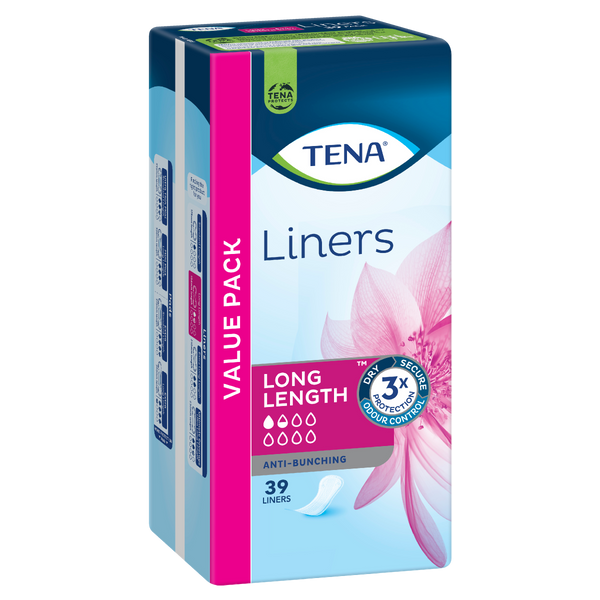 TENA Liners Long Length 39pk