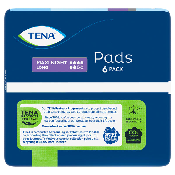 TENA Pads Maxi Night Wide Back Long Length