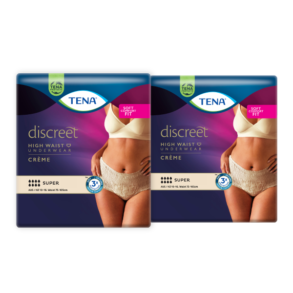 TENA Discreet High Waist Incontinence Disposable Underwear - Crème