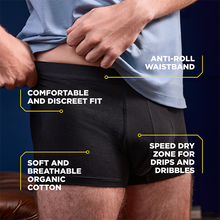 TENA Men's Washable Protective Boxer - Black 