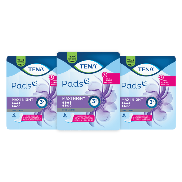 TENA Pads Maxi Night Wide Back Long Length