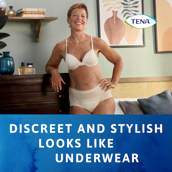 TENA Discreet High Waist Incontinence Disposable Underwear - Crème