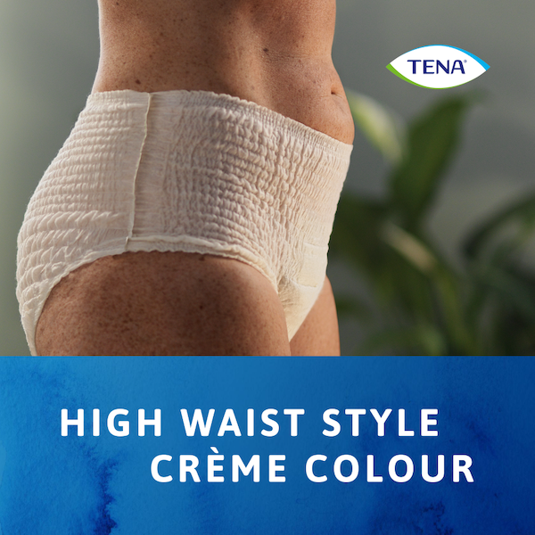 TENA Discreet High Waist Incontinence Disposable Underwear - Crème