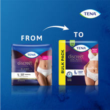 TENA Discreet Low Waist Incontinence Disposable Underwear - White 