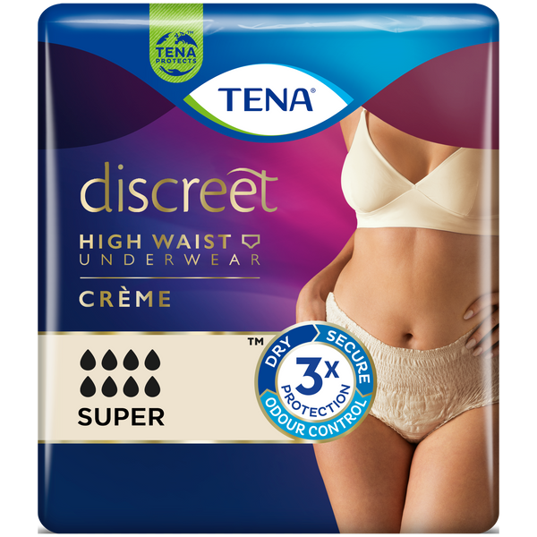 TENA Discreet High Waist Incontinence Disposable Underwear - Crème Sample