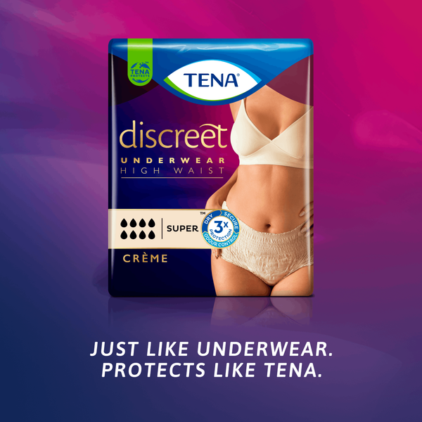 TENA Discreet High Waist Incontinence Disposable Underwear - Crème Sample