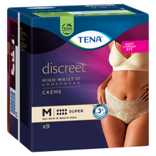 TENA Discreet High Waist Incontinence Disposable Underwear - Crème 