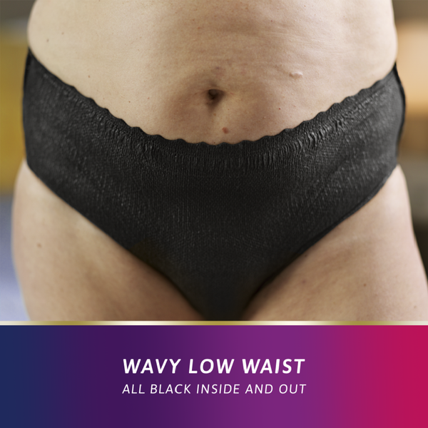 TENA Discreet Low Waist Incontinence Underwear - Black (Disposable)